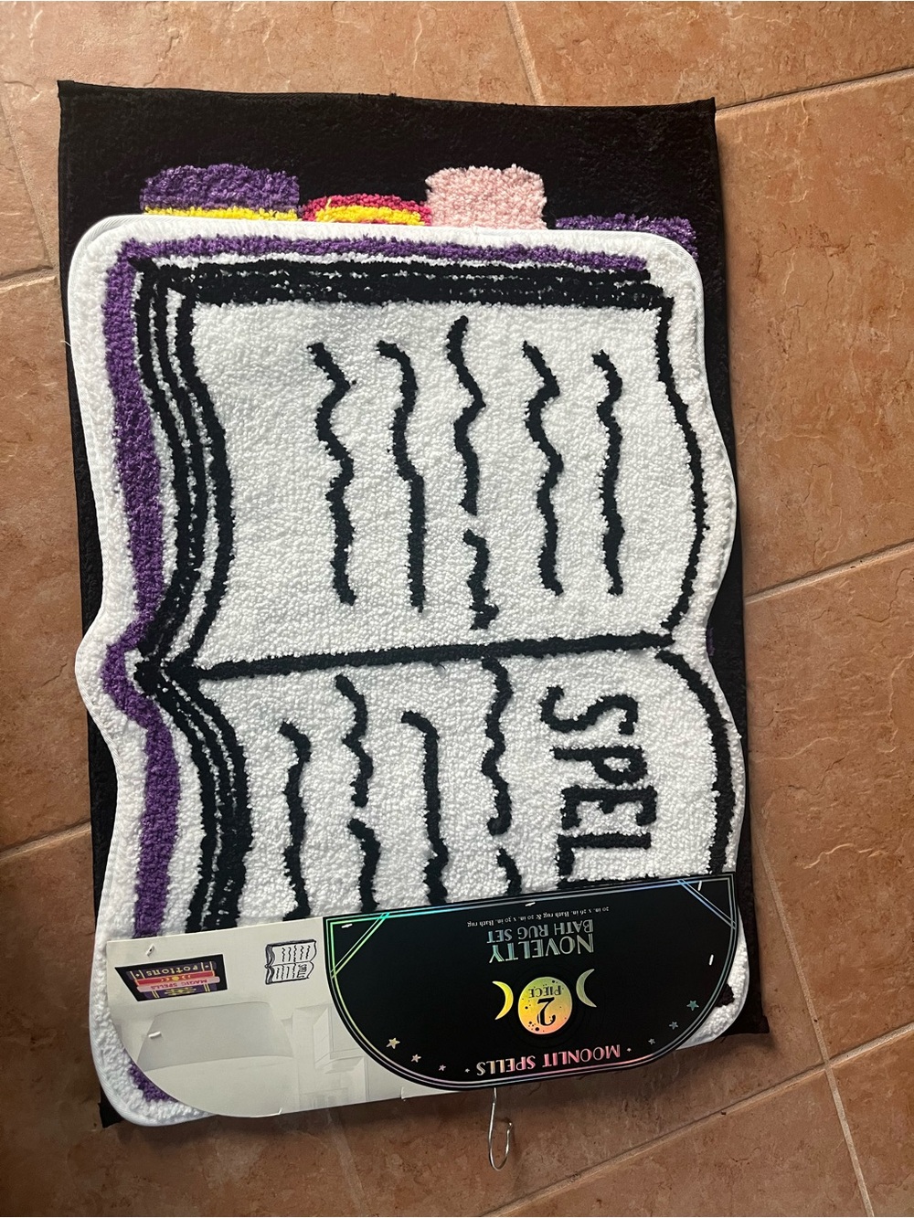 WITCHY SPELLBOOKS Whimsical Moonlit Spells Book Bath Mats - Gothic Witch Decor